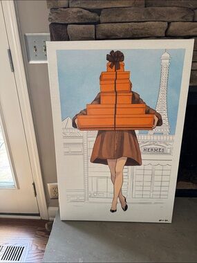 Oliver Gal Hermes Bag box Canvas Art 20 x 30